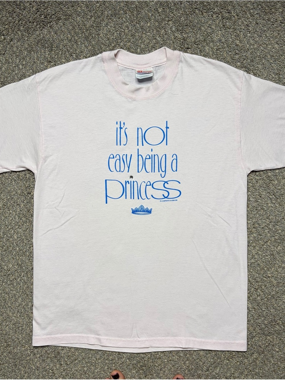 VTG 90s Princess Crown TShirt Light Pink Size M
